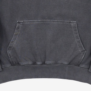 100% Cotton 400 GSM Heavy Weight Distressed <b>Black</b> Acid Washed Hoodie Blank <b>Mens</b> Pullover Vintage Winter Hoodies 2026 - Product Image 4