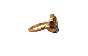 Anillo de Plata de Ley 925 Chapado en Oro de 14k con Piedras Preciosas, Estilo Vintage y Elementos Artísticos, Anillo de Zirconia Apilada en Relieve - Product Image 2