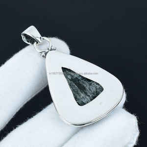 Venta caliente colgante Seraphinite joyería 925 plata esterlina colgante hecho a mano joyería verde oscuro piedra preciosa colgante regalo para ella - Product Image 5