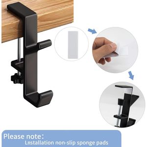 Supporto per Cuffie in Lega di Alluminio, Gancio per Cuffie da Gaming PC, Adatto per Montaggio Sotto Scrivania - Product Image 2