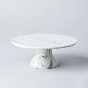 Support à gâteau rond en marbre blanc naturel, plateau de présentation de desserts, support de service de luxe pour mariage, fête, boulangerie, cuisine - Product Image 6