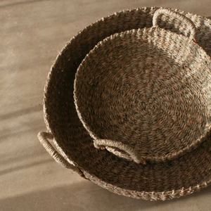 Cesta de algas marinas redonda plegable al por mayor con asas, almacenamiento práctico, utensilios de cocina, accesorios para el hogar, plástico tejido a mano para PC - Product Image 2