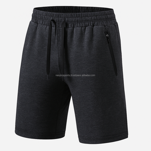 Shorts de sport unisexes en coton mélangé lavé, confortables, élastiques, respirants, séchage rapide, performance d'entraînement - Product Image 1