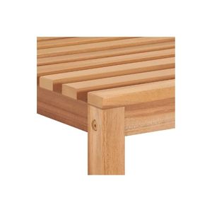 Chaise de jardin en teck massif avec assise à lattes, siège de patio extérieur, chaise de salle à manger de jardin moderne - Product Image 6