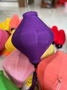 Premium Linen Fabric Silk Lanterns Vietnam Bamboo Frame Silk Lanterns Decorative Silk Lanterns For Hotel Decor - Product Image 3