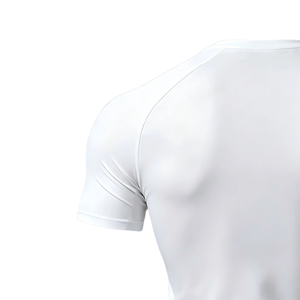 <b>White</b> Jersey <b>Short</b> <b>Sleeve</b> Compression T-<b>Shirt</b> with Pattern <b>Men</b> Sports Training Rashguard Quick Dry Fitness - Product Image 5