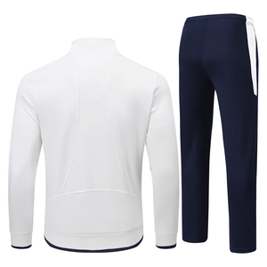 Ensemble de survêtement 2 pièces pour homme, blanc et bleu marine, sweat-shirt à capuche et pantalon de survêtement, survêtement décontracté uni - Product Image 6