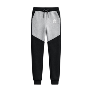 Conjunto deportivo unisex gris y negro de invierno, talla grande, con forro polar, con logotipo personalizado, ropa de moda urbana para hombres adultos. - Product Image 5