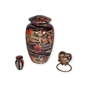 Urne funéraire élégante en métal rose à motifs floraux avec détails argentés faits à la main pour une commémoration paisible - Product Image 4