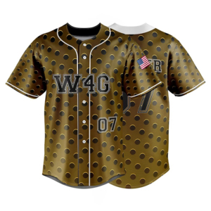 W4G Baseball Jersey Men's Polka Dot Design 100% <b>Polyester</b> Breathable Short Sleeve Custom Sport Apparel Adult Size - Product Image 1