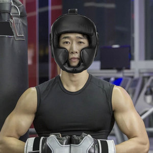 Casque de boxe en cuir PU pour Muay Thai, entraînement et sparring, équipement de gym de boxe, protection pour le taekwondo et les arts martiaux - Product Image 4