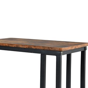 C Shaped <b>End</b> <b>Table</b> with Wheels for <b>Sofa</b> <b>Side</b> Bedside and Reading Corner-Brown - Product Image 4