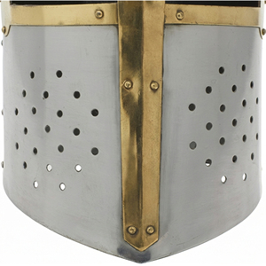 Casco Medieval de Alta Calidad Hecho a Mano, Casco de Acero Suave de Tamaño Completo para Caballero Cruzado, para Cosplay y Reenactment - Product Image 5