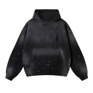 Sudaderas con Capucha para Hombre, Corte Ajustado, Lavado Ácido, con Logotipo Personalizado, Estampado Sólido, Estilo Vintage Desgastado para Invierno, Precio al por Mayor - Product Image 1