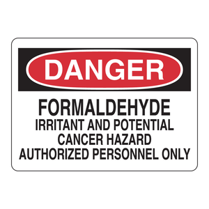 Señal de Peligro de Formaldehído Reflectante Brady - Peligro de Irritación y Cáncer, Solo Personal Autorizado para Laboratorios - Product Image 2