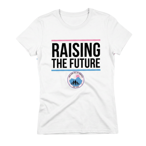 T-shirt graphique Raising the Future pour femmes, en coton doux, col rond, manches courtes, vêtements décontractés à la mode pour tous les jours - Product Image 1