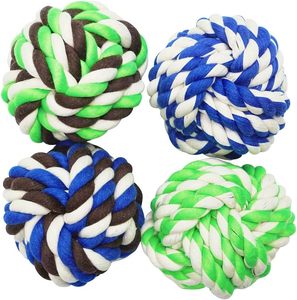 Eco-Friendly Multicolor Cotton Rope Braided Bite-Resistant Cleaning <b>Dog</b> Toy Pet Toy <b>Ball</b> <b>Dog</b> Toys for Aggressive Chewers - Product Image 1