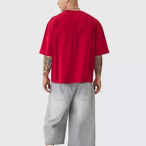 Camiseta Roja Personalizada para Hombre, Nueva Colección 2026, 100% Algodón, Corte Holgado con Hombros Caídos, Impresión Digital - Product Image 6