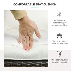 Sedia Adirondack Impilabile Pieghevole con Schienale Alto Curvo e Cuscini Morbidi, in Vimini e Rattan per Esterni, Resistente a Tutte le Condizioni Atmosferiche, Arredo per Braciere - Product Image 6