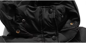 Chaqueta de Invierno Negra para Niños, Estilo Urbano, con Revestimiento de PU, Poliéster Impermeable y Transpirable, Capucha con Diseño Personalizado - Product Image 2