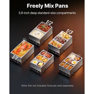 Scaldavivande Elettrico Commerciale 1500W in Acciaio Inossidabile, Riscaldamento Rapido, da Banco, per Buffet, Attrezzatura per Mantenimento Calore - Product Image 1