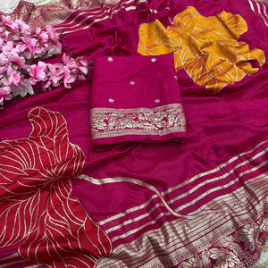 Sari de Seda Dola de Diseño Exclusivo con Blusa Elegante, Moderno y Estilizado, Última Moda India, para Fiestas, Casual, para Mujer - Product Image 1