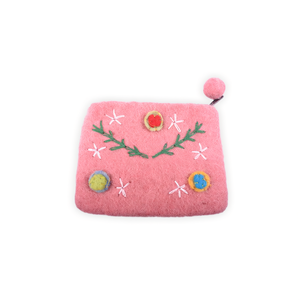 Flower and Leaf Felt <b>Bag</b> <b>Charms</b> Purse Enhancer with Intricate Design - Product Image 2