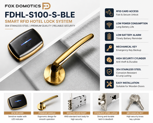 ระบบล็อคประตูโรงแรมบลูทูธพร้อมการ์ด RFID TTLock รุ่น FDHL-S100-S-BLE โดย Fox Domotics - Product Image 4
