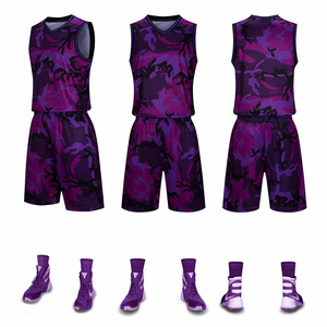 Ensemble de maillots de basket personnalisés imprimés par transfert thermique, sans manches, col en V, séchage rapide, 100 % polyester, unisexe, pour adultes - Product Image 5