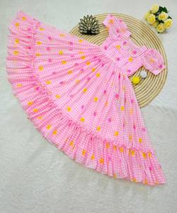 PRENDAS ÉTNICAS DE ALGODÓN ROSA BEBÉ CON ESTAMPADO FLORAL FANCY MUL CHANDERI, DE SECADO RÁPIDO, PARA USO DIARIO, PRECIO AL POR MAYOR - Product Image 3