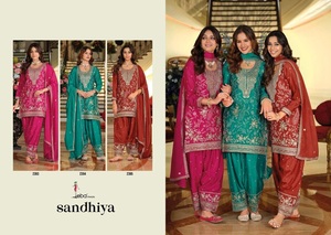 Ensemble palazzo indien pour femmes, 3 pièces, broderie fantaisie, tissu en georgette, séchage rapide, pour mariage, Diwali, fêtes, NOUVEAU DESIGN - Product Image 6