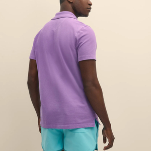 Nouveau T-shirt en piqué 100 % coton tricoté pour homme, 220 g/m², avec logo imprimé numériquement personnalisé, couleur bleue, respirant et tendance - Product Image 6