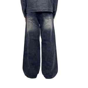 Jeans de Mezclilla Sólidos, Rectos, Oscuros, Casuales y Transpirables para Hombre, Venta al Por Mayor Directa de Fábrica, con Bordado, para Verano, Otoño e Invierno - Product Image 1