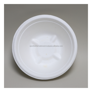 Bol en bagasse 100 % compostable, qualité alimentaire, capacité 250 ml, sans PFAS, 100 pièces par sachet plastique, pour salades et nouilles - Product Image 1