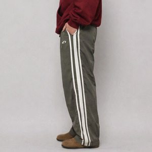 Pantalon de survêtement rayé vert olive pour homme, coupe large, en nylon, léger, décontracté, streetwear, coupe athlétique, vente en gros OEM - Product Image 2