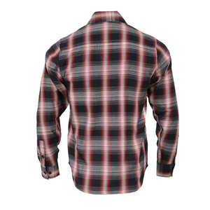Chemise à carreaux à manches longues pour homme, coupe classique, décontractée, motif tissé, rouge, noir, gris - Product Image 1