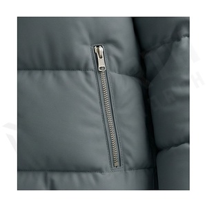 Hooded Quilted Waterproof <b>Bubble</b> Jacket Black Full Sleeve Winter Windproof Cotton Shell Knitted Fabric Polyester Filling Stand - Product Image 5