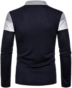 Polo en jersey de rugby vintage pour homme, à col montant, rayé, unisexe, tricoté, surdimensionné, à manches longues - Product Image 2