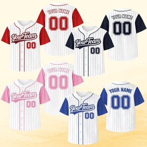 เสื้อเบสบอลแบบกำหนดเองสำหรับผู้ชาย OEM ODM ลายทางขายส่งเสื้อทีมชื่อและหมายเลขส่วนตัวระบายอากาศได้ดีเสื้อกีฬาแบบติดกระดุมระดับมืออาชีพ - Product Image 5