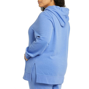Sudadera con Capucha Azul Extra Grande, 100% Algodón, Felpa, Color Sólido, Diseño con Bolsillo, Casual, Manga Larga, Unisex, para Otoño - Product Image 2