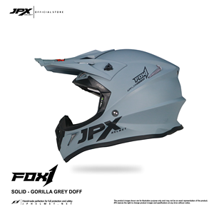 Casque de cross Supermoto JPX Fox1 Solid GORILA GREY DOFF, au design élégant et à la finition métallique audacieuse pour une protection optimale. - Product Image 2