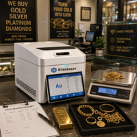 Analizador de Oro XRF Riselaser para Joyería, Plata, Platino, Máquina de Prueba de Pureza de Metales Preciosos de Alta Precisión