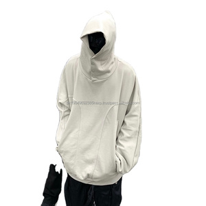 Vente en gros de sweat à capuche oversize avec épaules tombantes demi-cou à capuche personnalisé col haut pull à capuche hiver sweat à capuche épais - Product Image 6