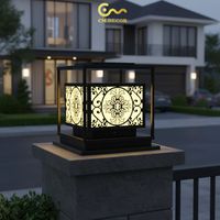 Lampe de poteau extérieur LED IP65 AC Blanc Chaud 3500K Ra90 en Acier Minimaliste Démontable à Commande Tactile pour Décoration de Villa et Jardin