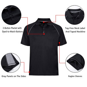 Polo pour homme en coton uni à manches courtes, col classique, confortable, décontracté, vêtements d'été pour tous les jours et le bureau - Product Image 3