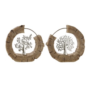 Ornement de table de Noël en métal et bois avec finition rustique pour décoration saisonnière à la maison - Product Image 5
