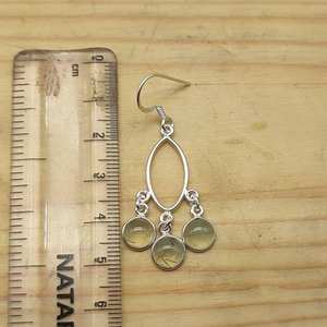 Boucles d'oreilles en argent 925 faites à la main avec de belles pierres précieuses Prehnite Artisan Crafted Wholesale Silver Jewelry - Product Image 3