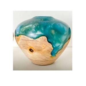 Vases en bois d'acacia faits à la main, finition résine, articles de décoration intérieure, vente en gros, fournis par l'Inde - Product Image 2