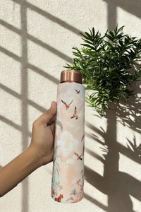 Modern <b>Printed</b> Copper Water Bottle Premium Food Grade Reusable Metal Bottle for Home Kitchen <b>Office</b> Corporate Gifts - Product Image 6