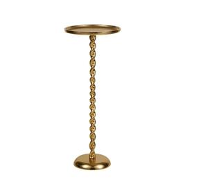 Modern Brass Pedestal <b>Console</b> <b>Table</b> with Twisted <b>Leg</b> Design for Living Room Furniture - Product Image 2